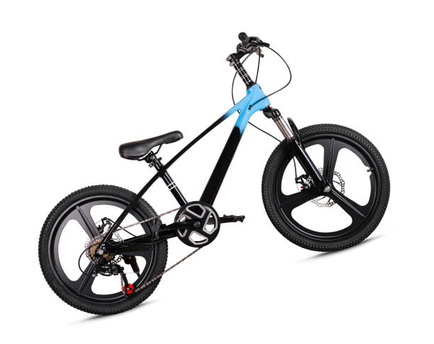 istock Modern black and blue fat tire bicycle isolated on white 2160086099