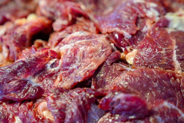 Fresh raw beef in the market
