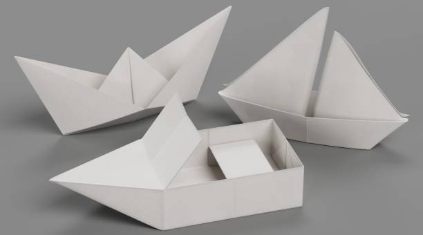Realistic 3D Render of Paper Boat