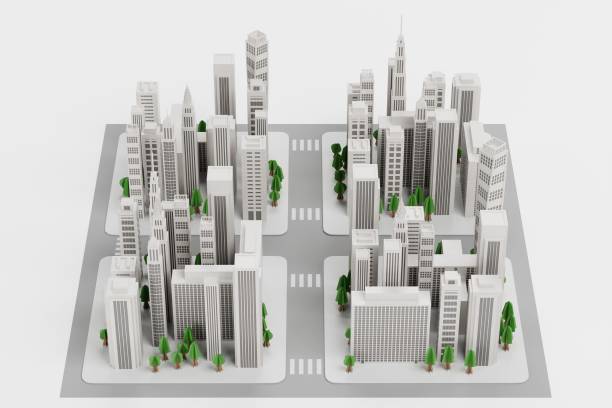 istock Realistic 3D Render of Paper City Model 2160086912
