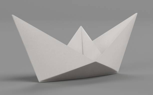 Realistic 3D Render of Paper Boat