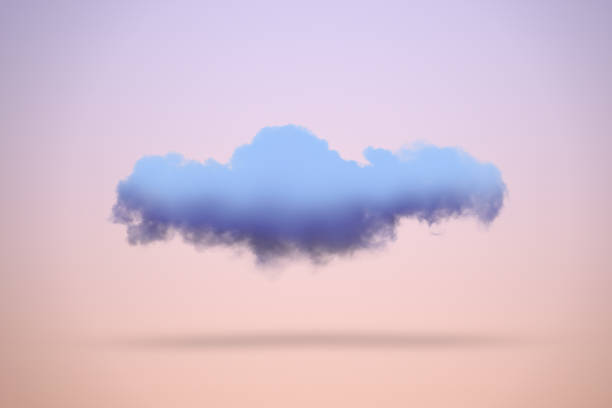 Abstract image of blue cloud on colorful background.