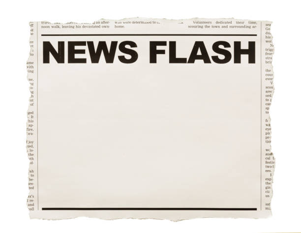 istock News flash, says bold newspaper headline above blank space for your copy or image 2160090985