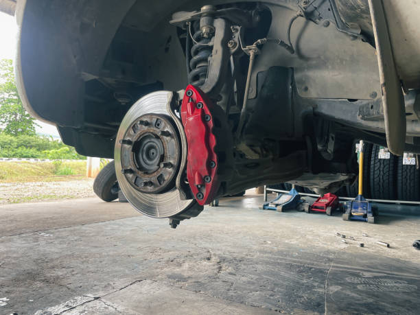 istock car brake disc that has deteriorated from heavy use The brake disc is scratched. and should be maintained 2160092353