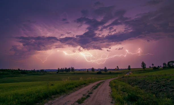 istock Dazzling lightning display brightening the nighttime with vibrant bolts, climate change 2160093130