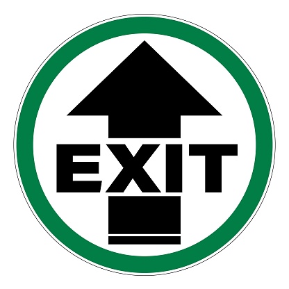 Loop Exiting Sign Exit Circle Floor Sign With Symbol And Text Stock Illustration ...