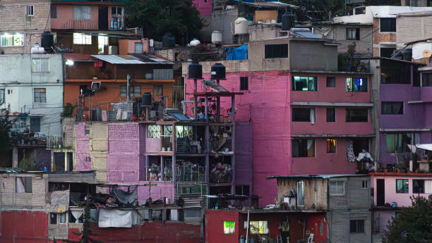 Mexican Favela With Colorful Houses