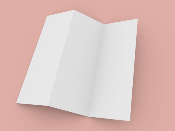 istock Triple folded flyer mockup on orange background. 2160105028