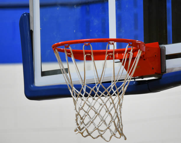 Backboard and Rim in High School Gymnasium