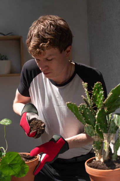 istock Trendy Young Gardener Caring for His Balcony Plants 2160106958