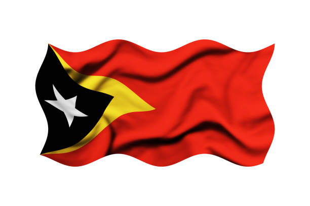 Waving East Timor flag background, Clipping Path Included