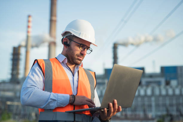 istock Engineer working at petrol refinery plant site. 2160118407