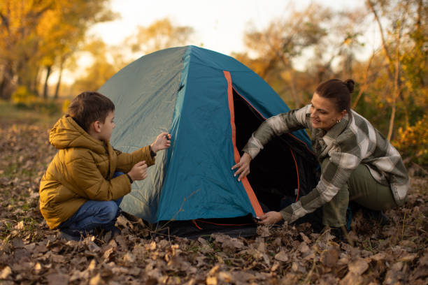 istock Family camping in nature 2160118824