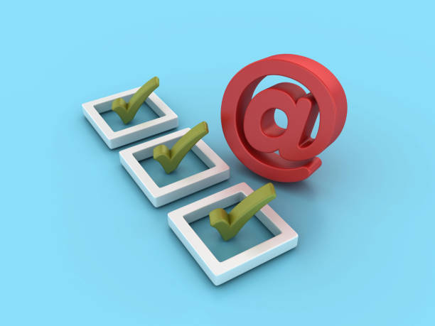 istock 3D Check List with Arroba Symbol 2160122199