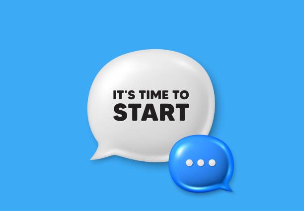 istock It is time to start symbol. Special offer sign. Text box speech bubble 3d icons. Vector 2160122665