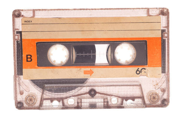 istock Close up of retro audio cassette tape,side B 2160124174