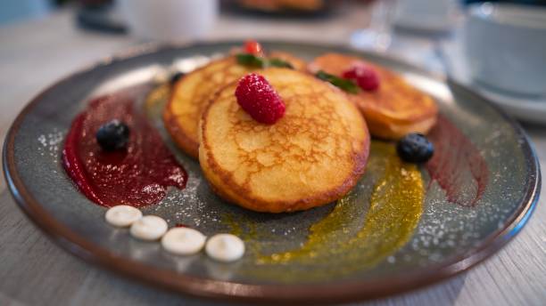 istock Delicious Pancakes with Fresh Berries 2160125775