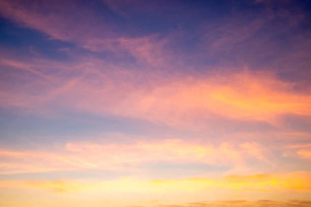 istock Beautiful , luxury soft gradient orange gold clouds and sunlight on the blue sky perfect for the background, take in everning,Twilight, Large size, high definition landscape photo 2160150047