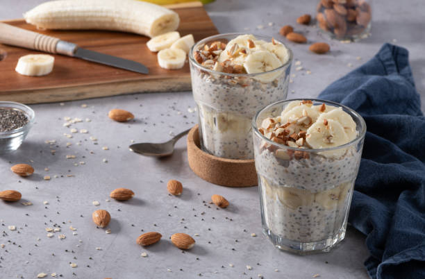 istock Overnight oats in glasses 2160152277