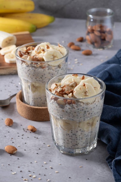 istock Overnight oats in glasses 2160152324