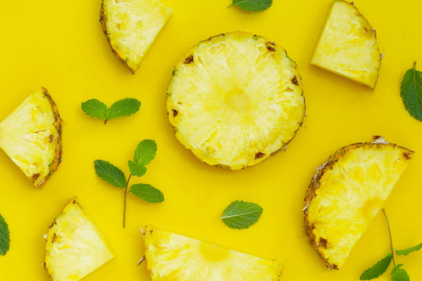istock Ripe pineapple slices, Fresh fruit 2160159423