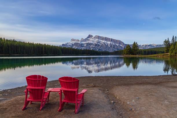 istock Adirondack Chairs Looking Out Over Two Jack Lake In The Summertime 2160172581