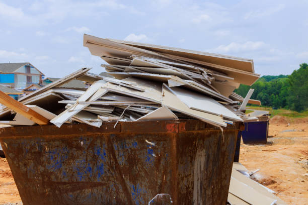 istock Container for construction waste was filled with remaining plasterboard a drywall chunks 2160174266