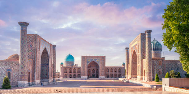 Registan Square, Samarkand, Uzbekistan stock photo