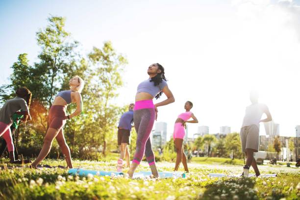 istock Yoga class outdoors 2160193038