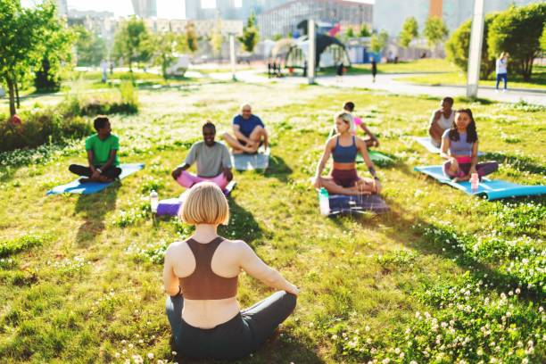 istock Yoga class outdoors 2160193089