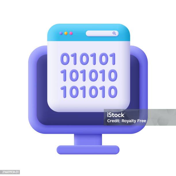 Computer Webpage And Binary Code Web Development Information Technology ...