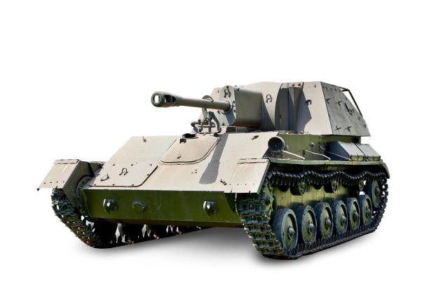 istock Self propelled artillery launcher SU-76 isolated on white 2160202618