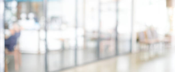 blurred background : blur office with bokeh light background, banner, business concept - ufficio foto e immagini stock