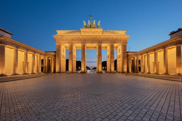 istock Brandenburg gate at dusk, Berlin, Germany 2160203732