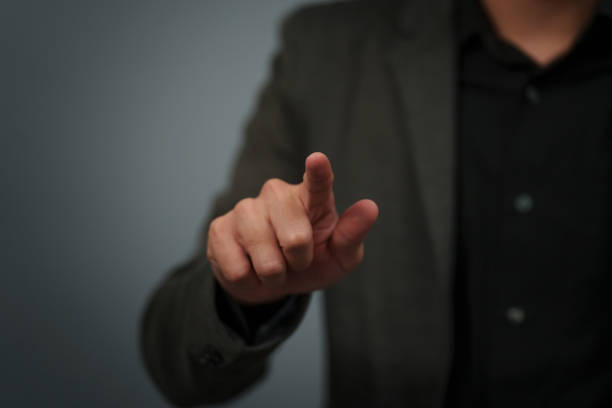 istock businessman in suit pointing or fingerprint scan touching 2160205572
