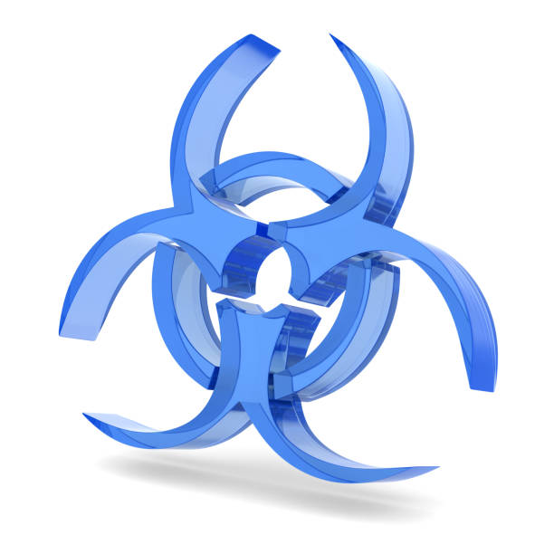 glass symbol biohazard on white background. Isolated 3D illustration