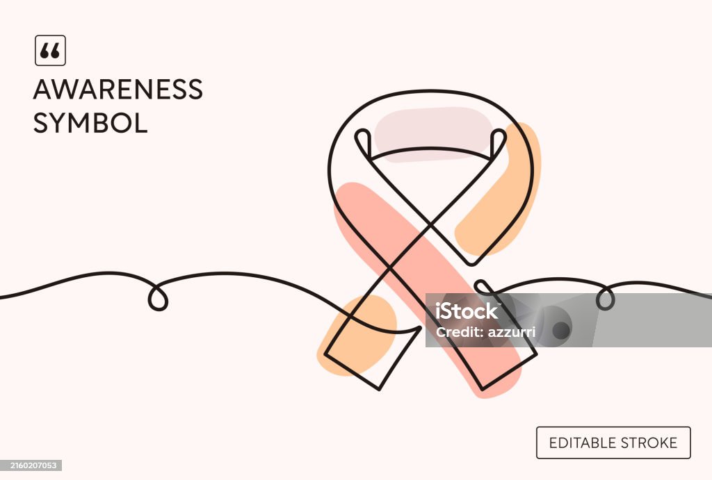 Aware Line Awareness Symbol Continuous Line Illustration Stock Illustration ...