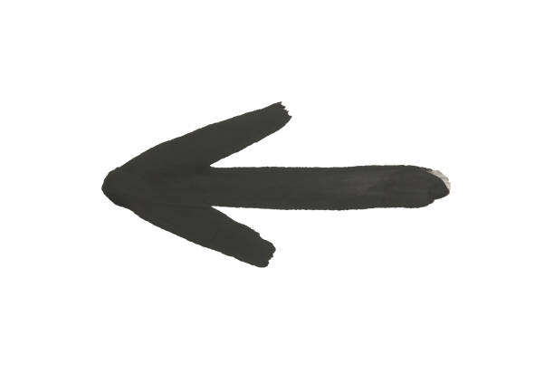 hand drawn watercolor arrow black on a white background