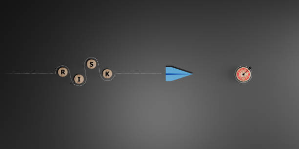 istock blue paper plane sails away from the red risk danger for risk assessment and analysis concept. 2160213131