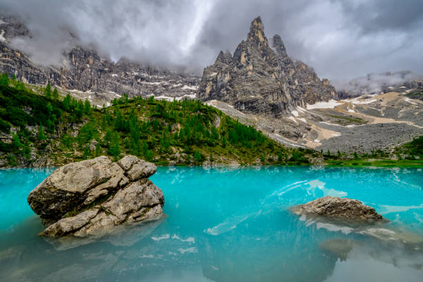 istock Lago di Sorapis in the Dolomites during an overcast sprintime day 2160216907