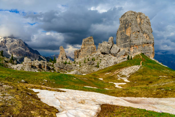 istock Cinque Torri mountains in the Dolomites during springtime 2160217072