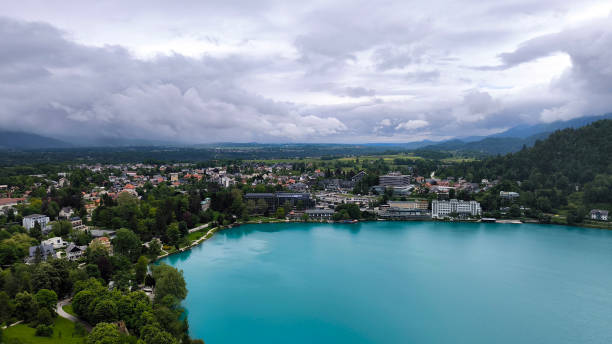 istock Bled Lake with its surroundings on cloudy spring day, Slovenia 2160217457