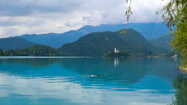 istock Bled Lake with its surroundings on cloudy spring day, Slovenia 2160218481
