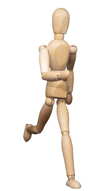 istock Wooden jointed figure posed as if running 2160218763