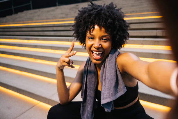 istock Women taking a selfie after a training session. 2160219282