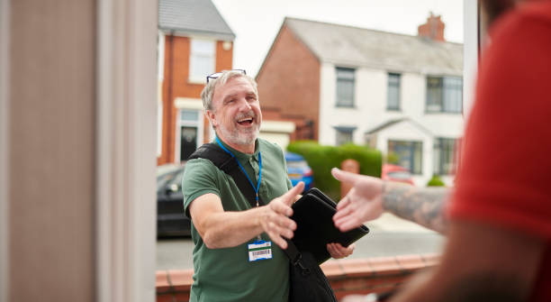 social services house call stock photo