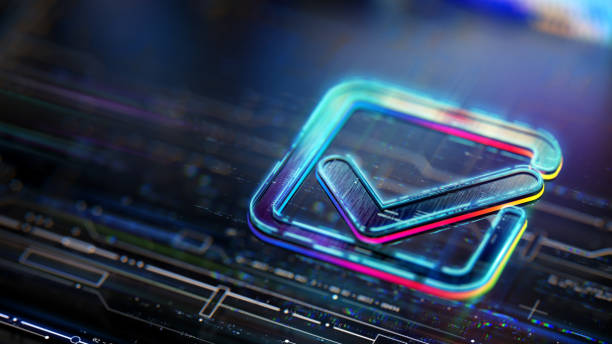 istock Digital check mark icon hologram on futuristic background. Productivity and rating evolution. Futuristic checkmark icon in world of technological progress and innovation. CGI 3D render 2160225662