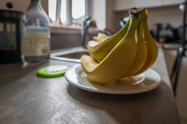 istock Fresh ripe banana fruit on kitchen tabletop 2160227212