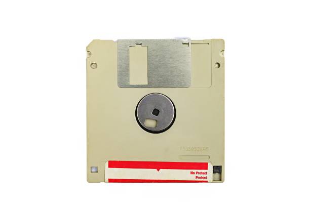 istock Old 3.5-inch floppy disk or diskette isolated on white background 2160227463