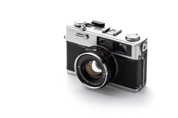 istock Old film camera isolated on white background 2160229386